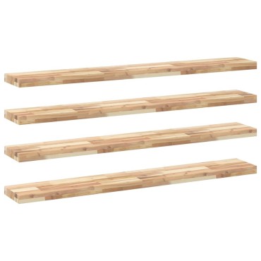 vidaXL Ράφια Πλωτά 4 τεμ. 160x20x4cm από Μασίφ Ξύλο Ακακίας