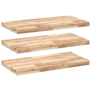 vidaXL Ράφια Πλωτά 3 τεμ. 80x40x4cm από Μασίφ Ξύλο Ακακίας χωρίς Επεξεργασία