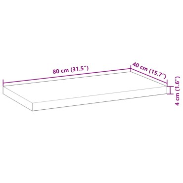 vidaXL Ράφια Πλωτά 3 τεμ. 80x40x4cm από Μασίφ Ξύλο Ακακίας χωρίς Επεξεργασία