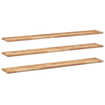 vidaXL Ράφια Πλωτά 3 τεμ. 120x20x2cm από Μασίφ Ξύλο Ακακίας με Φινίρισμα Λαδιού
