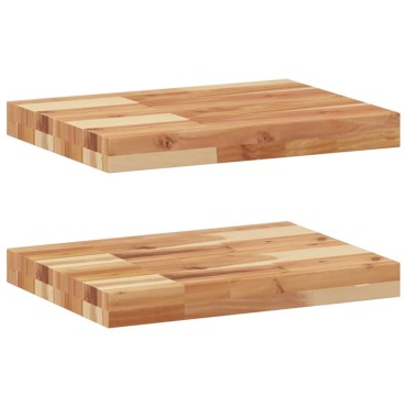 vidaXL Ράφια Πλωτά 2 τεμ. 40x30x4cm από Μασίφ Ξύλο Ακακίας με Φινίρισμα Λαδιού