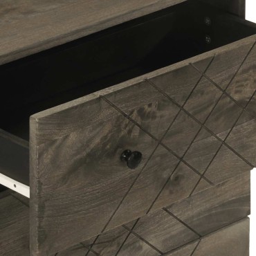 vidaXL Μπουφέδες 2 τεμ. Μαύροι 60x33x75cm από Μασίφ Ξύλο Μάνγκο