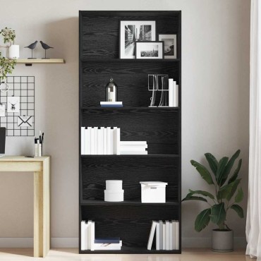 vidaXL Βιβλιοθήκη Μαύρη Δρυς 80x30x189cm από Τεχνητό Ξύλο 1 τεμ.