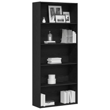 vidaXL Βιβλιοθήκη Μαύρη Δρυς 80x30x189cm από Τεχνητό Ξύλο 1 τεμ.