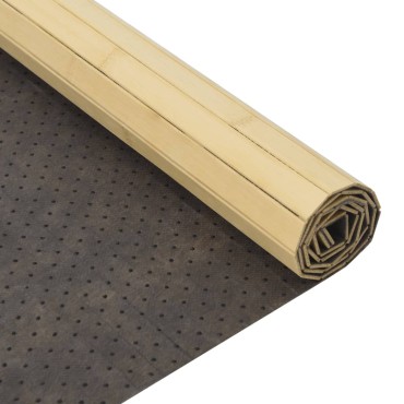 vidaXL Χαλί Ορθογώνιο Ανοιχτόχρωμο Φυσικό 100x100cm από Μπαμπού