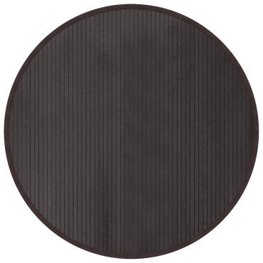 vidaXL Χαλί Στρογγυλό Σκούρο Καφέ από Μπαμπού 100x100cm
