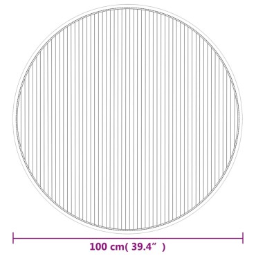 vidaXL Χαλί Στρογγυλό Σκούρο Καφέ από Μπαμπού 100x100cm
