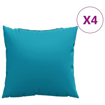 vidaXL Μαξιλάρια Καναπέ 4 τεμ. Μπλε 50x50cm Υφασμάτινα