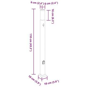 vidaXL Φωτιστικό Κολωνάκι με Αισθητήρα & Πρίζα 110 εκ. από Ανοξείδωτο Ατσάλι IP44