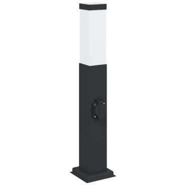 vidaXL Φωτιστικό Κολωνάκι με Πρίζα Μαύρο IP44 50 εκ.