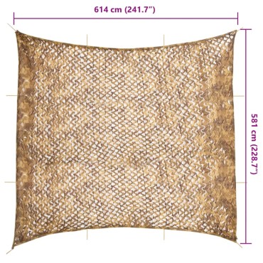 vidaXL Δίχτυ Καμουφλάζ με Τσάντα Αποθήκευσης 614x581 εκ. Άμμος