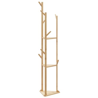 vidaXL Βάση για Ρούχα με Γάντζους και Ράφια 39x33x166 εκ. από Μπαμπού