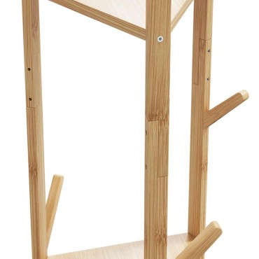 vidaXL Βάση για Ρούχα με Γάντζους και Ράφια 39x33x166 εκ. από Μπαμπού
