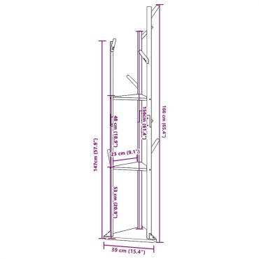 vidaXL Βάση για Ρούχα με Γάντζους και Ράφια 39x33x166 εκ. από Μπαμπού