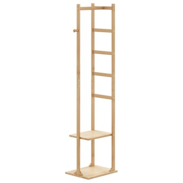 vidaXL Βάση για Ρούχα με Γάντζους και Ράφια 38,5x30x156 εκ. από Μπαμπού