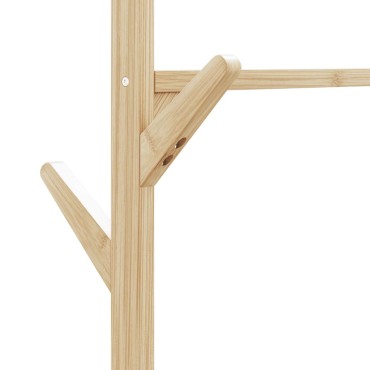 vidaXL Ράφι Ρούχων με Ράφια και Ρόδες 100x38x175,5 εκ. από Μπαμπού