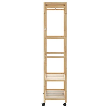 vidaXL Ράφι Ρούχων με Ράφια και Ρόδες 90x40x179,5 εκ. από Μπαμπού