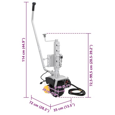 vidaXL Τροχός Ανάρτησης Τρέιλερ 12 V 550 W από Αλουμίνιο