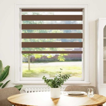 vidaXL Στόρι Ζέβρας Καφέ 95x100 εκ. Πλάτος Υφάσματος 90,9 εκ. Πολυεστέρας