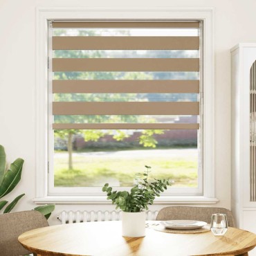 vidaXL Στόρι Ζέβρας Καφέ Άμμου 115x100 εκ. Πλάτος Υφάσματος 110,9 εκ. Πολυεστέρας