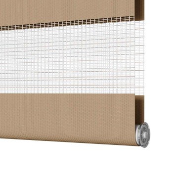 vidaXL Στόρι Ζέβρας Καφέ Άμμου 115x100 εκ. Πλάτος Υφάσματος 110,9 εκ. Πολυεστέρας