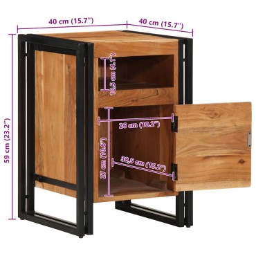 vidaXL Κομοδίνο 40x40x59cm από Μασίφ Ξύλο Ακακίας 1 τεμ.