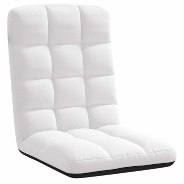 vidaXL Πτυσσόμενη Καρέκλα Δαπέδου Λευκή 71x51x62cm Υφασμάτινη