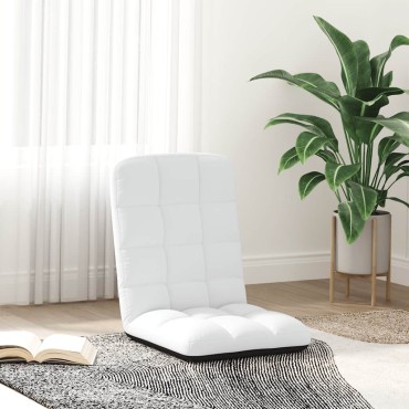vidaXL Πτυσσόμενη Καρέκλα Δαπέδου Λευκή 71x51x62cm Υφασμάτινη