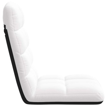 vidaXL Πτυσσόμενη Καρέκλα Δαπέδου Λευκή 71x51x62cm Υφασμάτινη