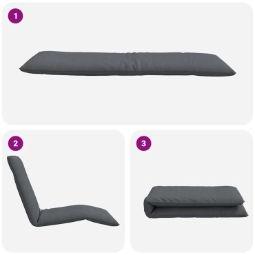 vidaXL Ξαπλώστρα Πτυσσόμενη Ανθρακί 175x54x8,5cm Ύφασμα Oxford 1 τεμ.