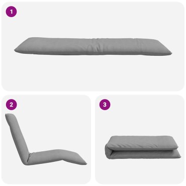 vidaXL Ξαπλώστρα Πτυσσόμενη Γκρι 175x54x8,5cm από Ύφασμα Oxford 1 τεμ.