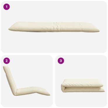 vidaXL Ξαπλώστρα Πτυσσόμενη Κρεμ 175x54x8,5cm από Ύφασμα Oxford 1 τεμ.