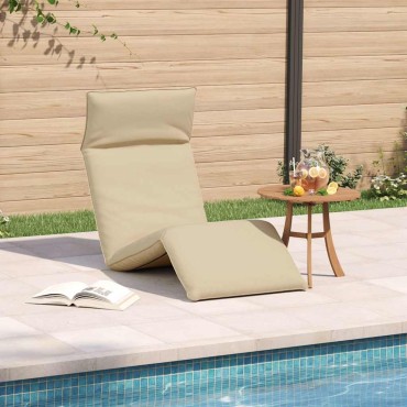 vidaXL Ξαπλώστρα Πτυσσόμενη Μπεζ 175x54x8,5cm από Ύφασμα Oxford 1 τεμ.