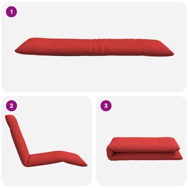 vidaXL Ξαπλώστρα Πτυσσόμενη Κόκκινη 175x54x8,5cm από Ύφασμα Oxford 1 τεμ.
