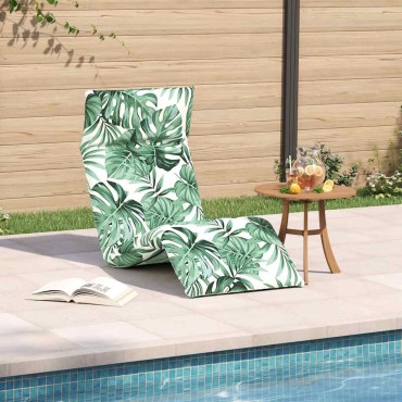 vidaXL Ξαπλώστρα Πτυσσόμενη με Σχέδιο Φύλλων 175x54x8,5cm από Ύφασμα Oxford 1 τεμ.