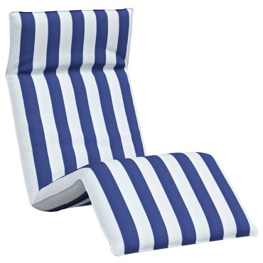 vidaXL Ξαπλώστρα Πτυσσόμενη Μπλε και Λευκή 175x54x8,5cm από Ύφασμα Oxford 1 τεμ.