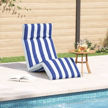 vidaXL Ξαπλώστρα Πτυσσόμενη Μπλε και Λευκή 175x54x8,5cm από Ύφασμα Oxford 1 τεμ.