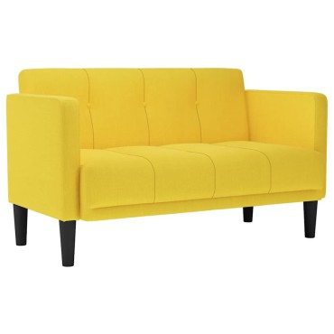 vidaXL Διθέσιος Καναπές Κίτρινος από Ύφασμα 124x67x74,5cm