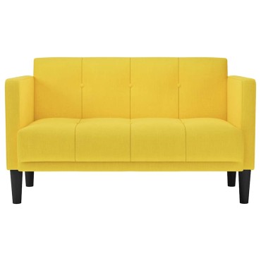 vidaXL Διθέσιος Καναπές Κίτρινος από Ύφασμα 124x67x74,5cm