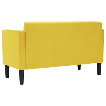 vidaXL Διθέσιος Καναπές Κίτρινος από Ύφασμα 124x67x74,5cm