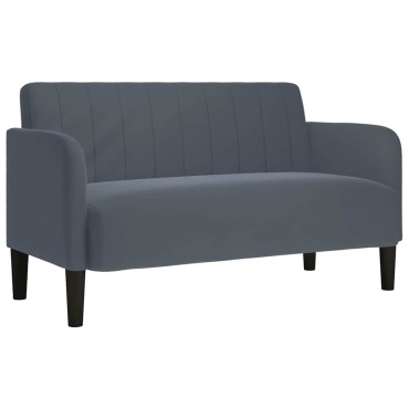 vidaXL Καναπές Διθέσιος Σκούρο Γκρι Βελούδος 124x68x74cm 1 τεμ.