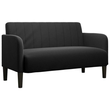 vidaXL Καναπές Διθέσιος Μαύρος Βελούδινος 124x68x74cm 1 τεμ.