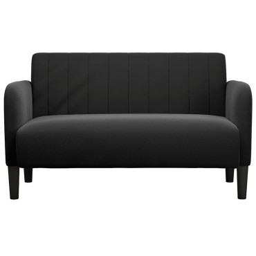 vidaXL Καναπές Διθέσιος Μαύρος Βελούδινος 124x68x74cm 1 τεμ.