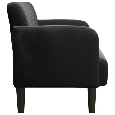 vidaXL Καναπές Διθέσιος Μαύρος Βελούδινος 124x68x74cm 1 τεμ.