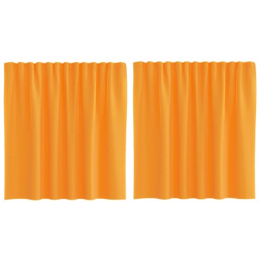 vidaXL Κουρτίνες Voile με Θηλιές 2 τεμ. Πορτοκαλί 140x140cm