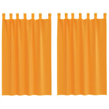 vidaXL Κουρτίνες Voile με Θηλιές 2 τεμ. Πορτοκαλί 140x175cm