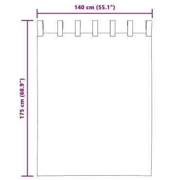 vidaXL Κουρτίνες Voile με Θηλιές 2 τεμ. Πορτοκαλί 140x175cm