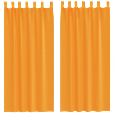 vidaXL Κουρτίνες Voile με Θηλιές 2 τεμ. Πορτοκαλί 140x225cm