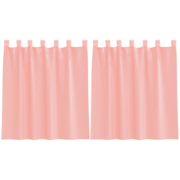 vidaXL Κουρτίνες Voile με Θηλιές 2 τεμ. Ροζ 140x140cm