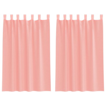 vidaXL Κουρτίνες Voile με Θηλιές 2 τεμ. Ροζ 140x175cm